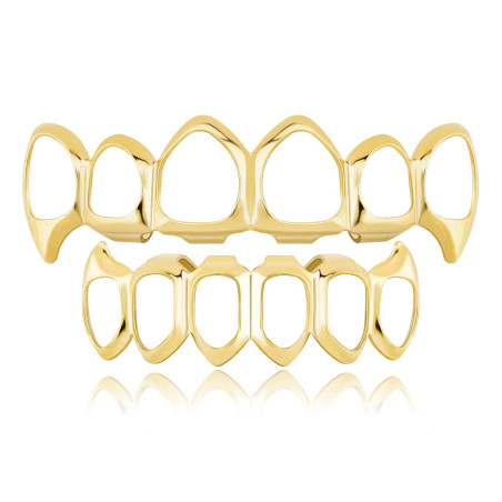 Vampyr Tänder Grillz "Phantom Gold" Guld dekoration