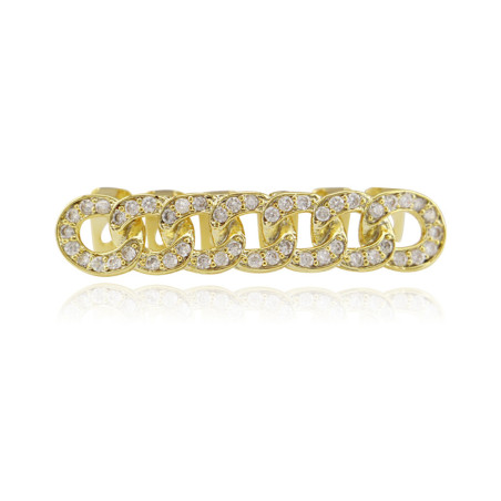 Grillz Tooth "Golden Link" Gold and Diamond Ornament