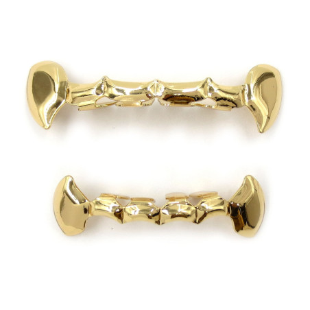Vampire Fang Grillz "Bonebite Gold" Gold Ornament