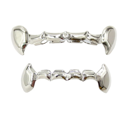 Vampire Fang Grillz "Bonebite Silver" Silver Ornament