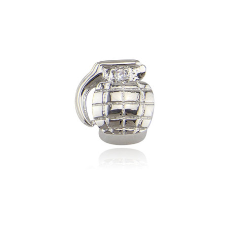 Grillz Dente "Grenade Blast Silver" Ornamento Prata
