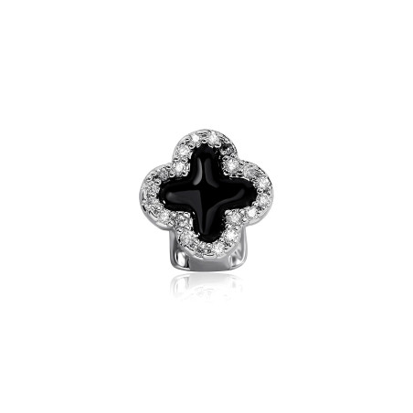 Grillz Dent "Midnight Clover Silver" Ornement Argent et Émail