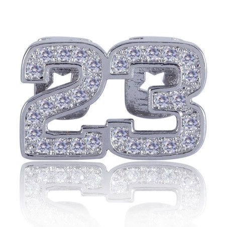 Grillz Dente "23" Prata e Diamante