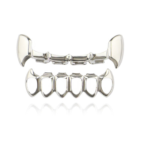 Hip Hop Denti Grill Set Micro-Set – Grillz Con Diamanti E Bretelle Vampiro, Gioielli Moda Uomo E Donna