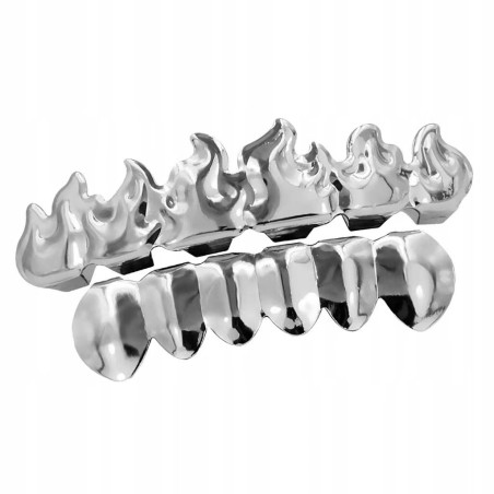 Grillz Dente Chama em Prata