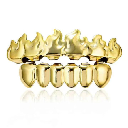 Grillz Dientes Llama en Oro