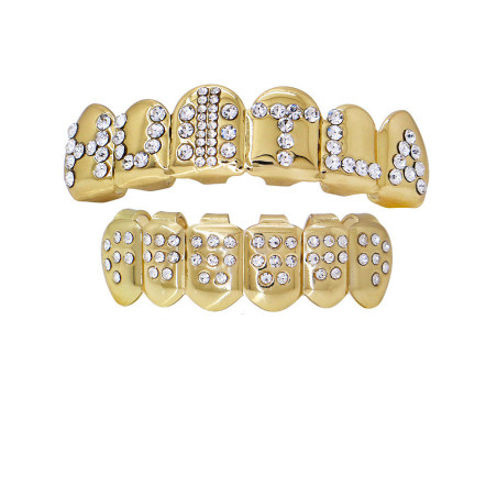 Grillz Dent "HUSTLA" Ornement Or et Diamant 