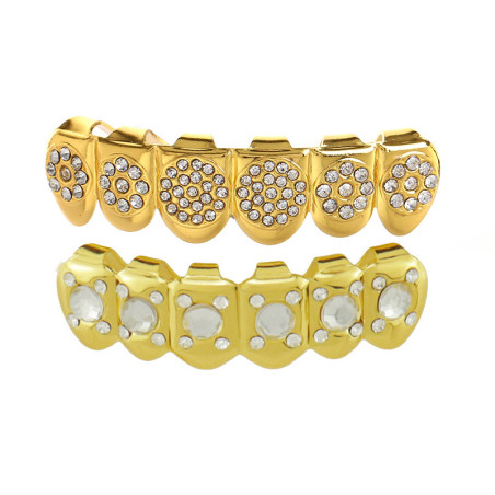 Grillz na zęby "Imperial Shine" Złoto i Diament Ornament